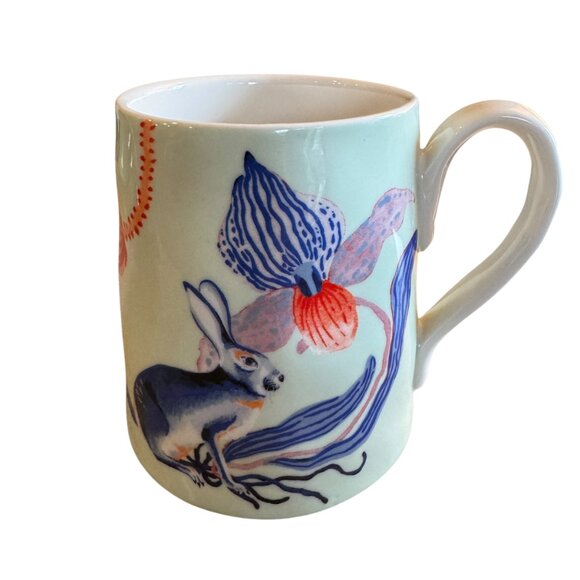 Anthropologie Sarah Gordon Bunny Mug 14.5 oz. Glazed Stoneware Woodlands Cottage - Picture 1 of 16